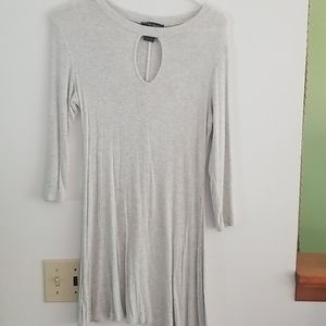 Keyhole Ribbed Tunic Dress